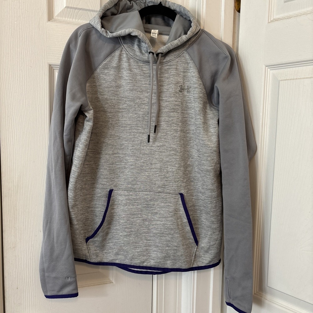 Under Armour Storm Cold Gear Womens Hoodie Gray Purple 1280690 Sz M